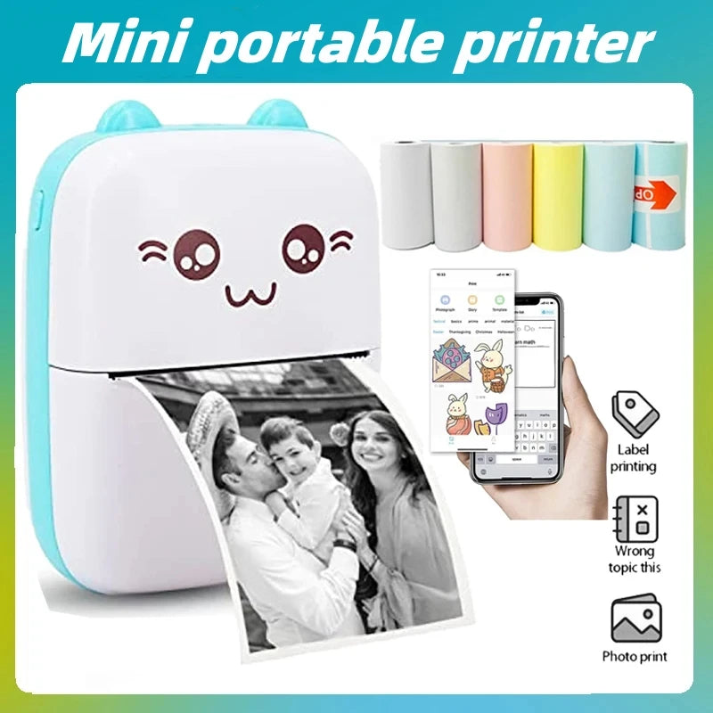 Mini Pocket Thermal Printer – Bluetooth Photo & Label Printer