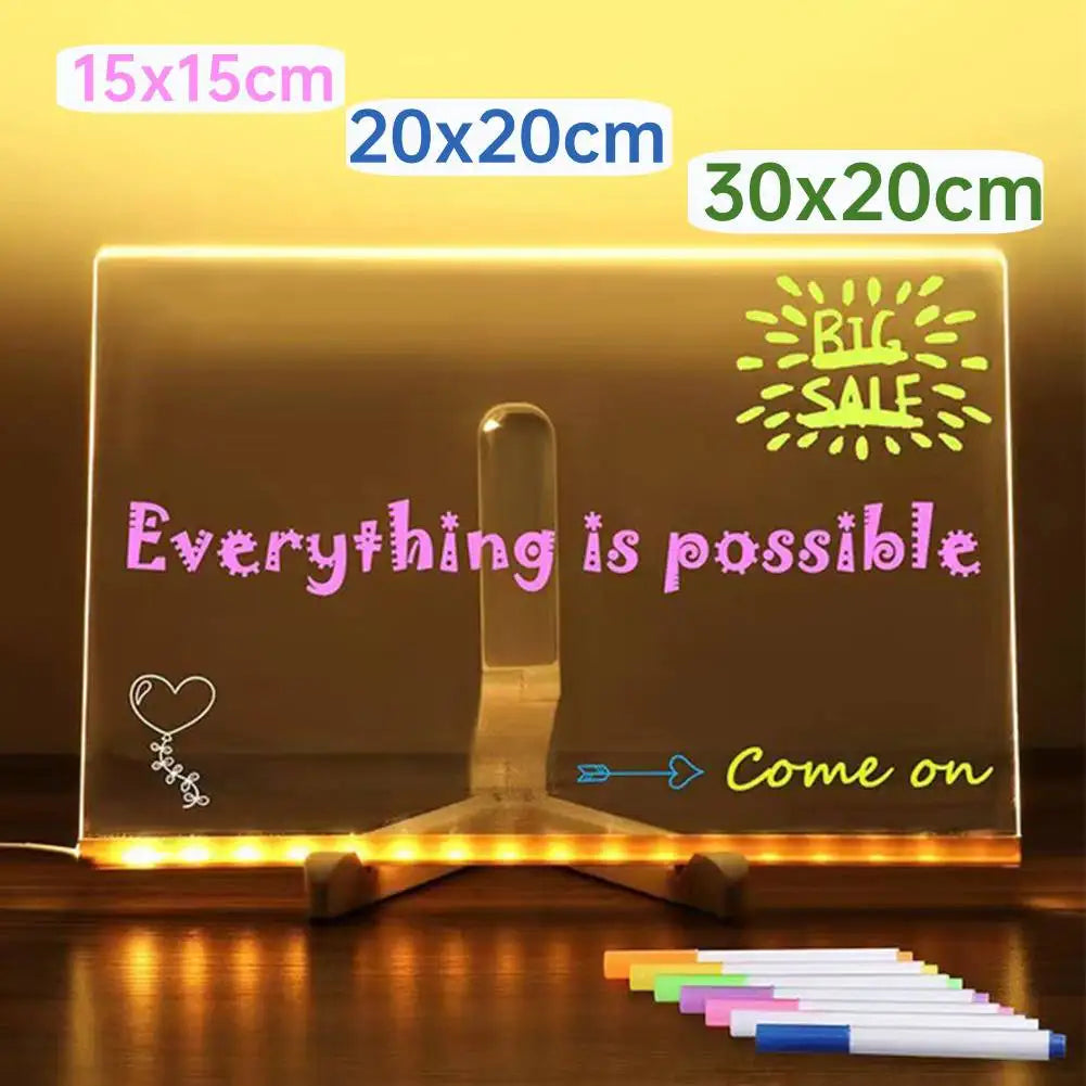 LED Glow Message Board – Neon Dry-Erase Writing Pad
