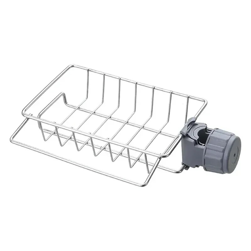 Stainless Steel Faucet Storage Rack – Sponge & Soap Organizer