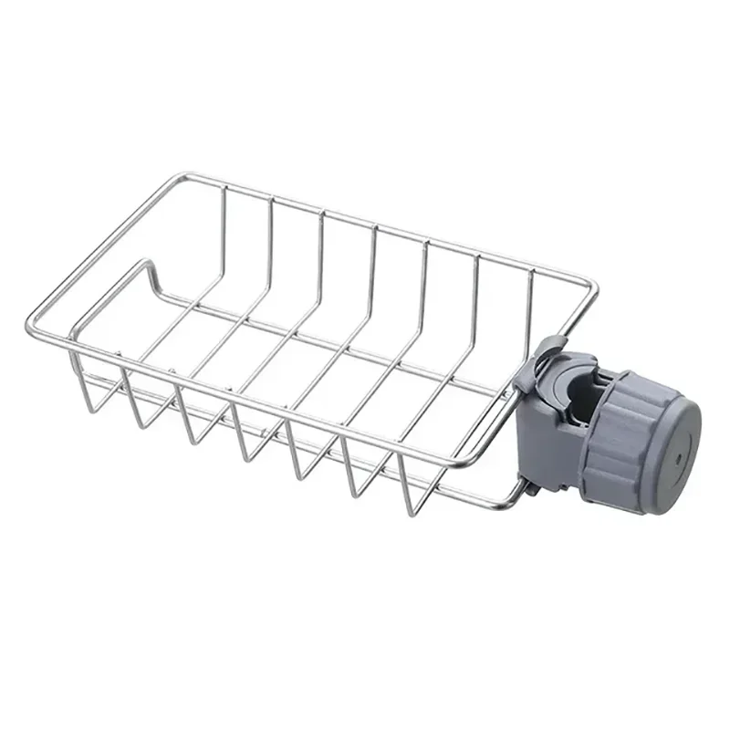 Stainless Steel Faucet Storage Rack – Sponge & Soap Organizer