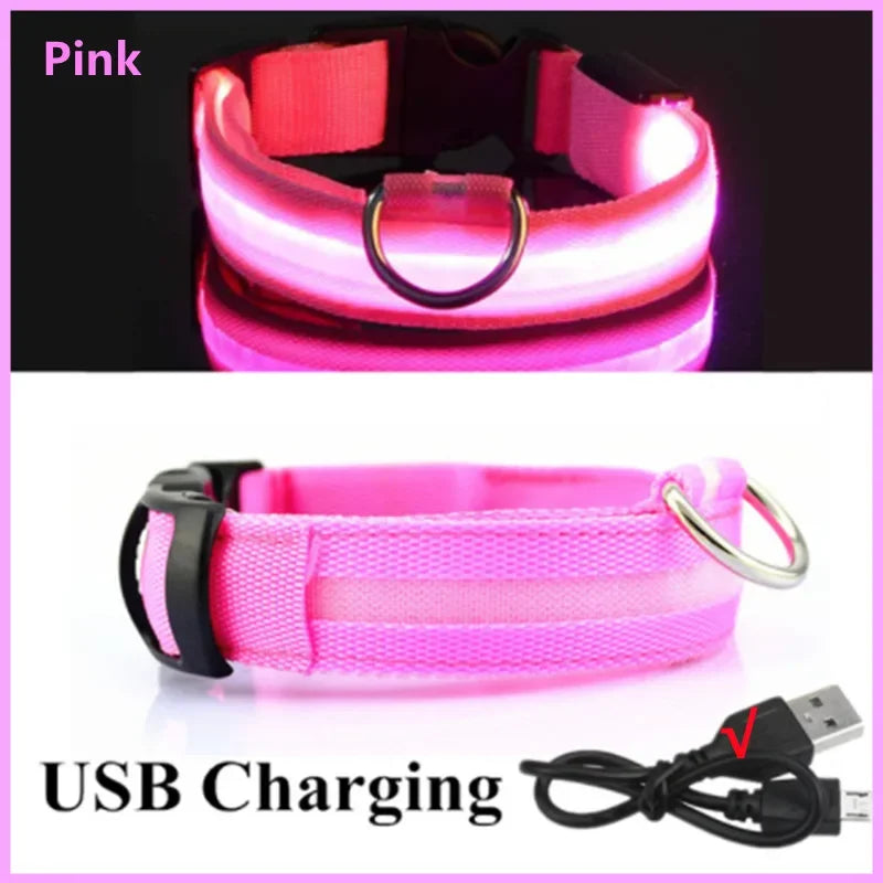 LED Rechargeable Dog Collar with 3 Light Modes