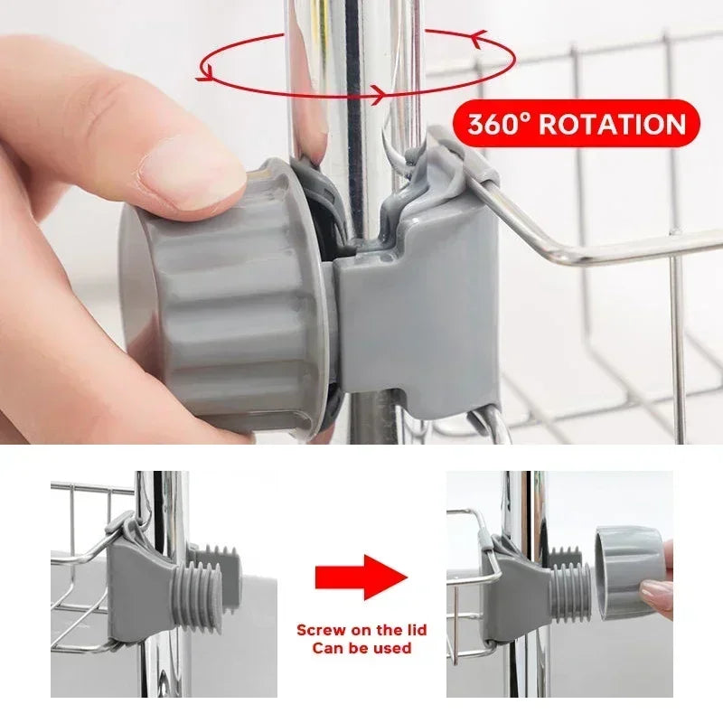 Stainless Steel Faucet Storage Rack – Sponge & Soap Organizer