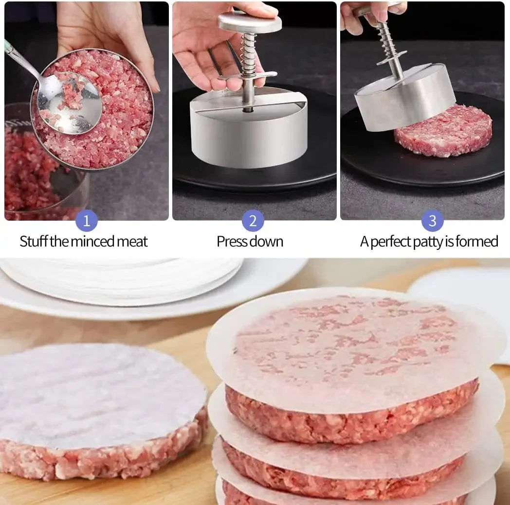 Premium Stainless Steel Burger Press – Adjustable Patty Maker