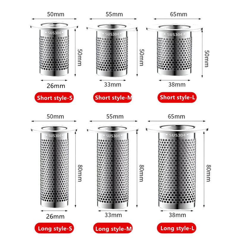 Stainless Steel Sink & Shower Hair Catcher Strainer