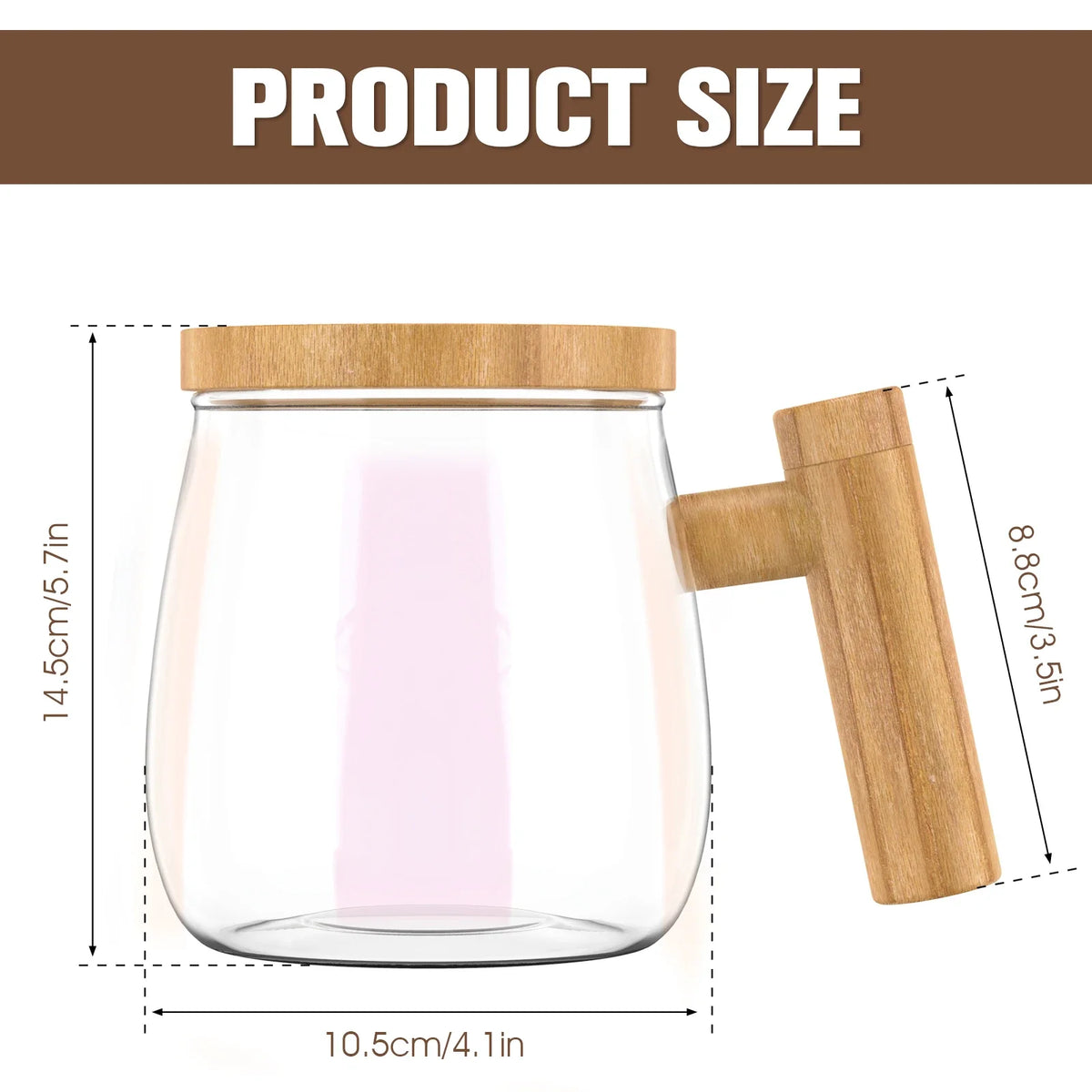 Glass Self-Stirring Mug – 7000RPM Electric Mixing Cup